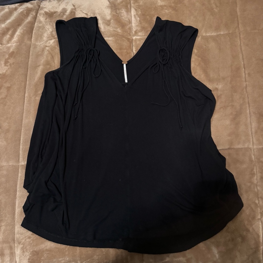Free People Black Sleeveless Blouse